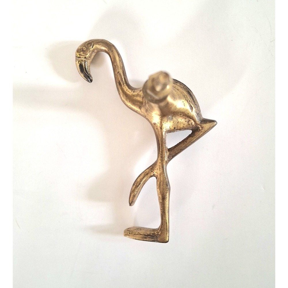 Antique Brass Flamingo Drawer Pull Knob